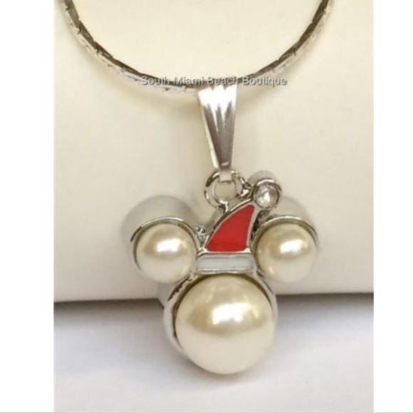 SOLD! Mickey Mouse Ears Christmas Necklace Disney - Picture 2 of 8
